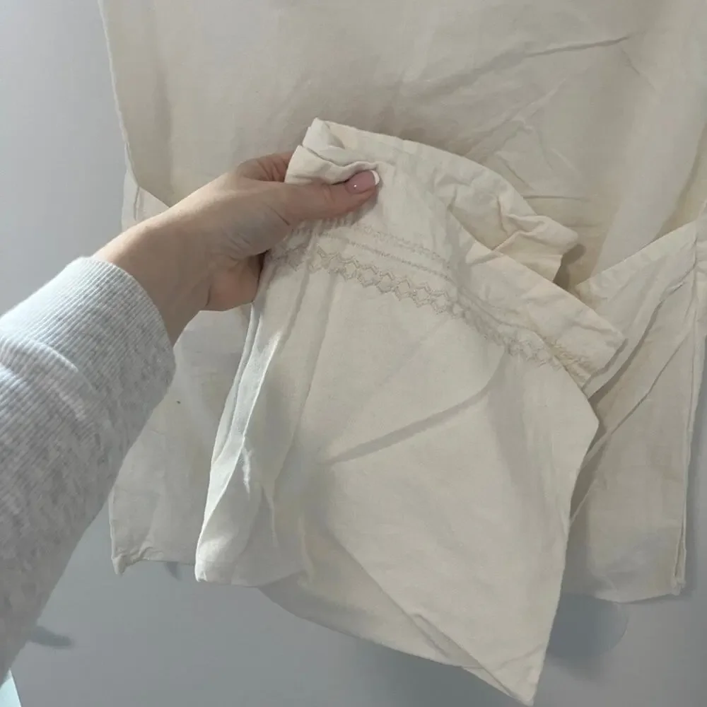 Hearth & Hand Set of 2 Cream White Embroidered Pillowcases